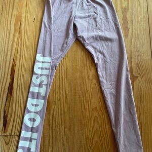 Nike Kids Light Pink Leggings with Slogan